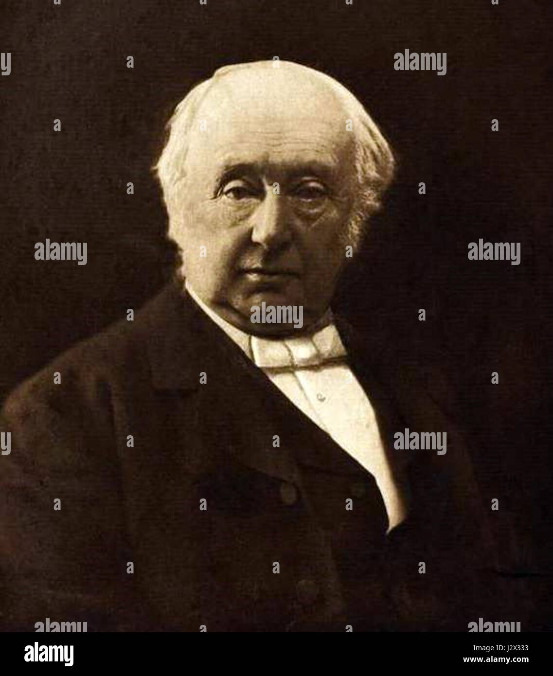 Porträt von Professor Benjamin Jowett (1817–1893), einem angesehenen Gelehrten der Oxford University und engen Mitarbeiter des Dichters Alfred, Lord Tennyson. Dieses Bild wurde 1865 von der Pionierfotografin Julia Margaret Cameron aufgenommen und veranschaulicht das viktorianische Porträt. Stockfoto