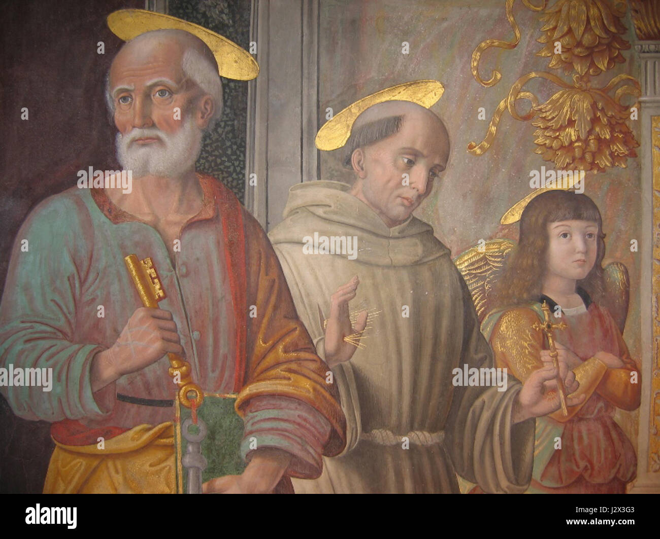 Cagli - Cappella Tiranni - San Pietro, San Francesco, Angelo- Stockfoto