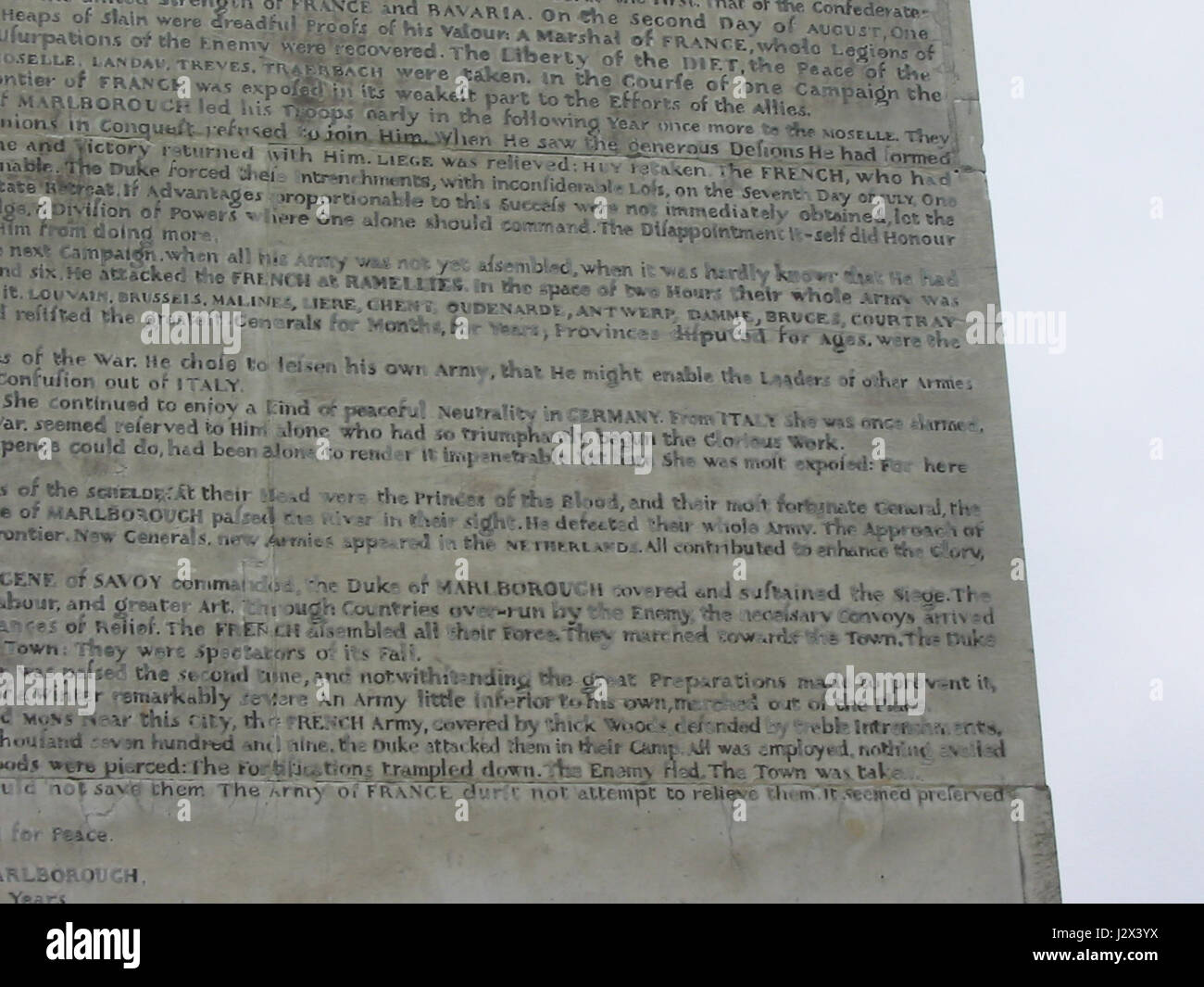 Blenheim-Spalte-Süden-unten rechts Stockfoto