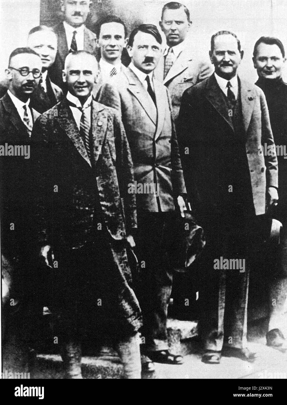 Adolf Hitler, Himmler, Frick, Mutschmann, Goebbels, Schaub, Epp, Göring Stockfoto