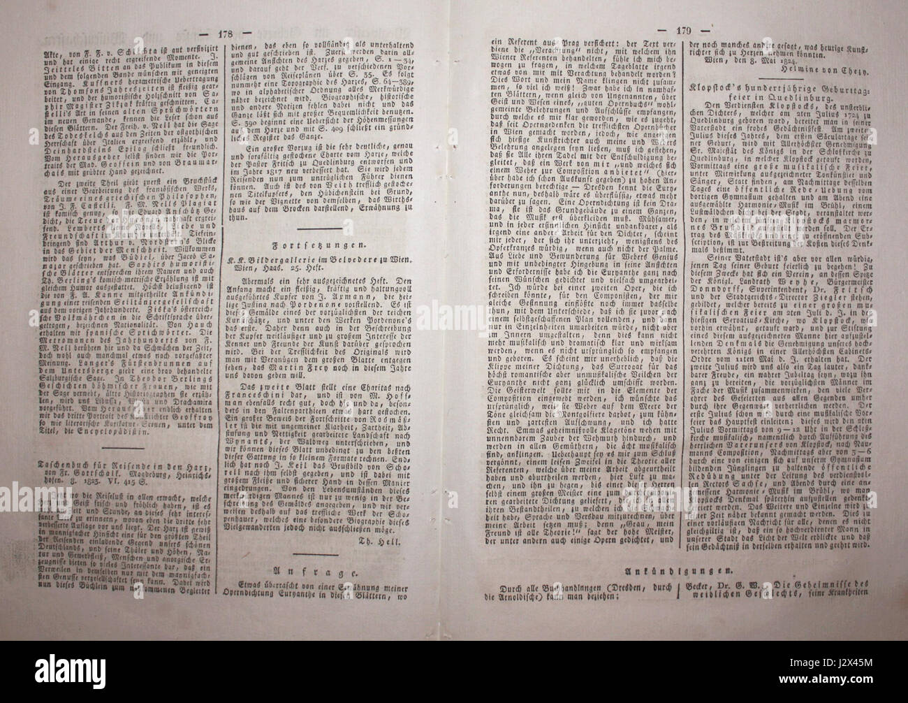 Anfrage von Chezy, datiert aus dem Jahr 1824, bezieht sich wahrscheinlich auf eine Anfrage oder Anfrage einer Person namens Chezy. Der Kontext könnte historische Korrespondenz oder ein bemerkenswertes Ereignis in diesem Zeitraum beinhalten. Stockfoto