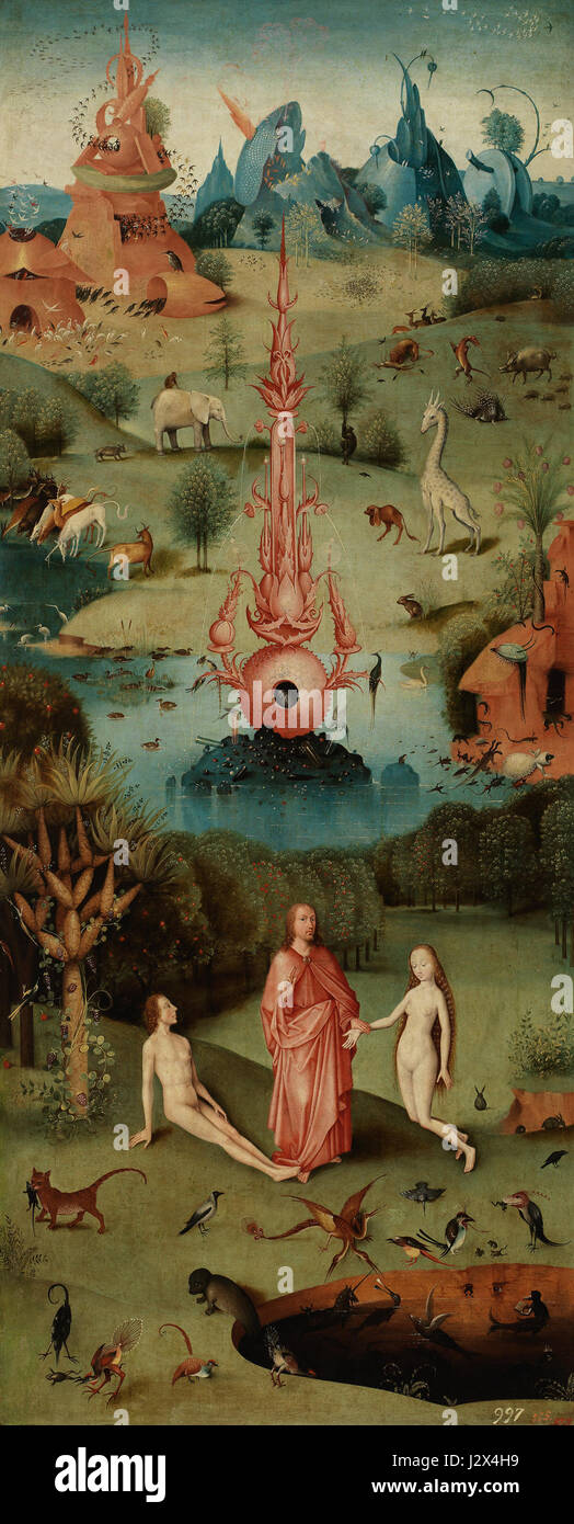 Nach Hieronymus Bosch Garten Eden Stockfoto