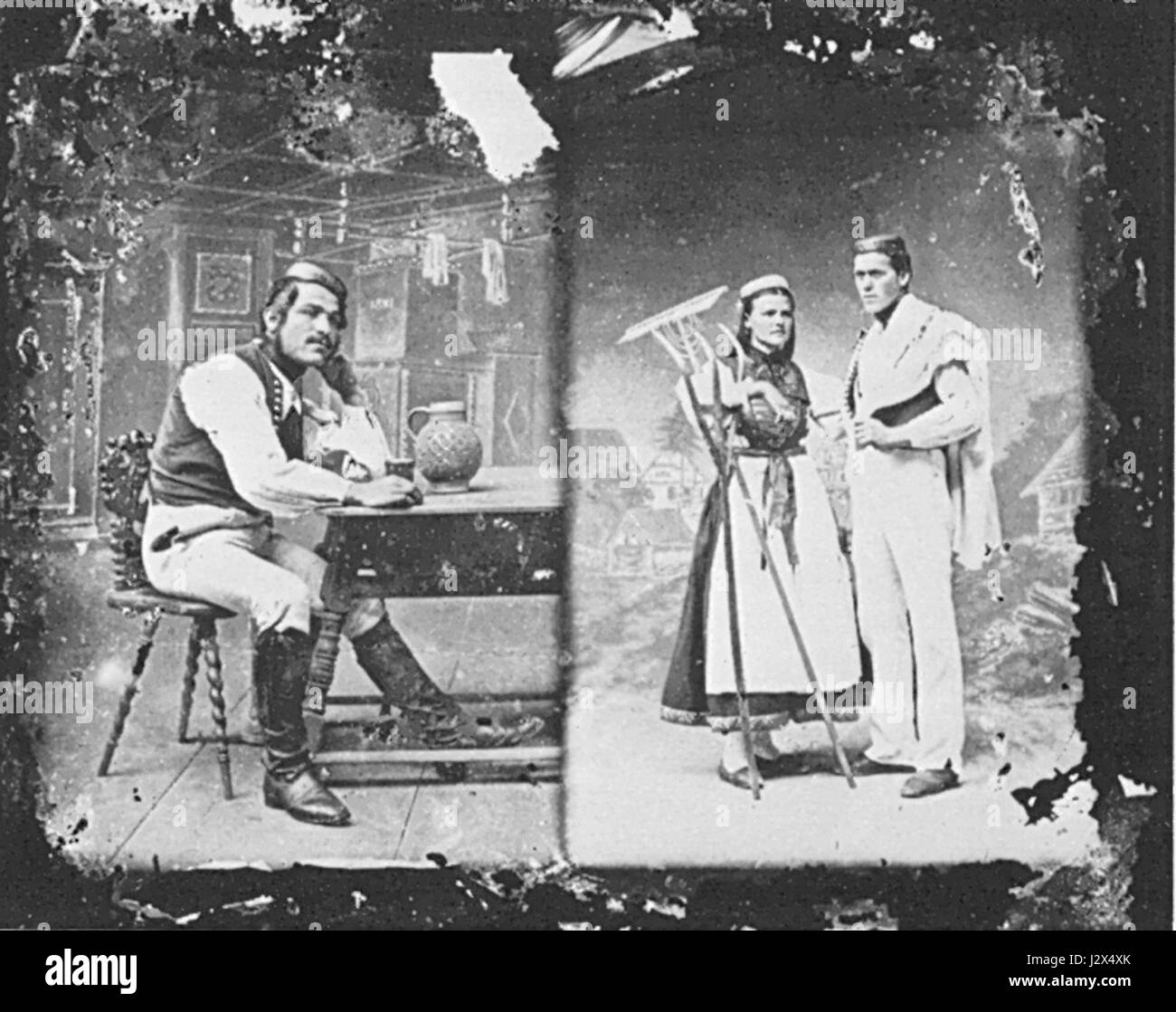 Betzinger Tracht Posen von Freizeit Und Arbeit Stockfoto