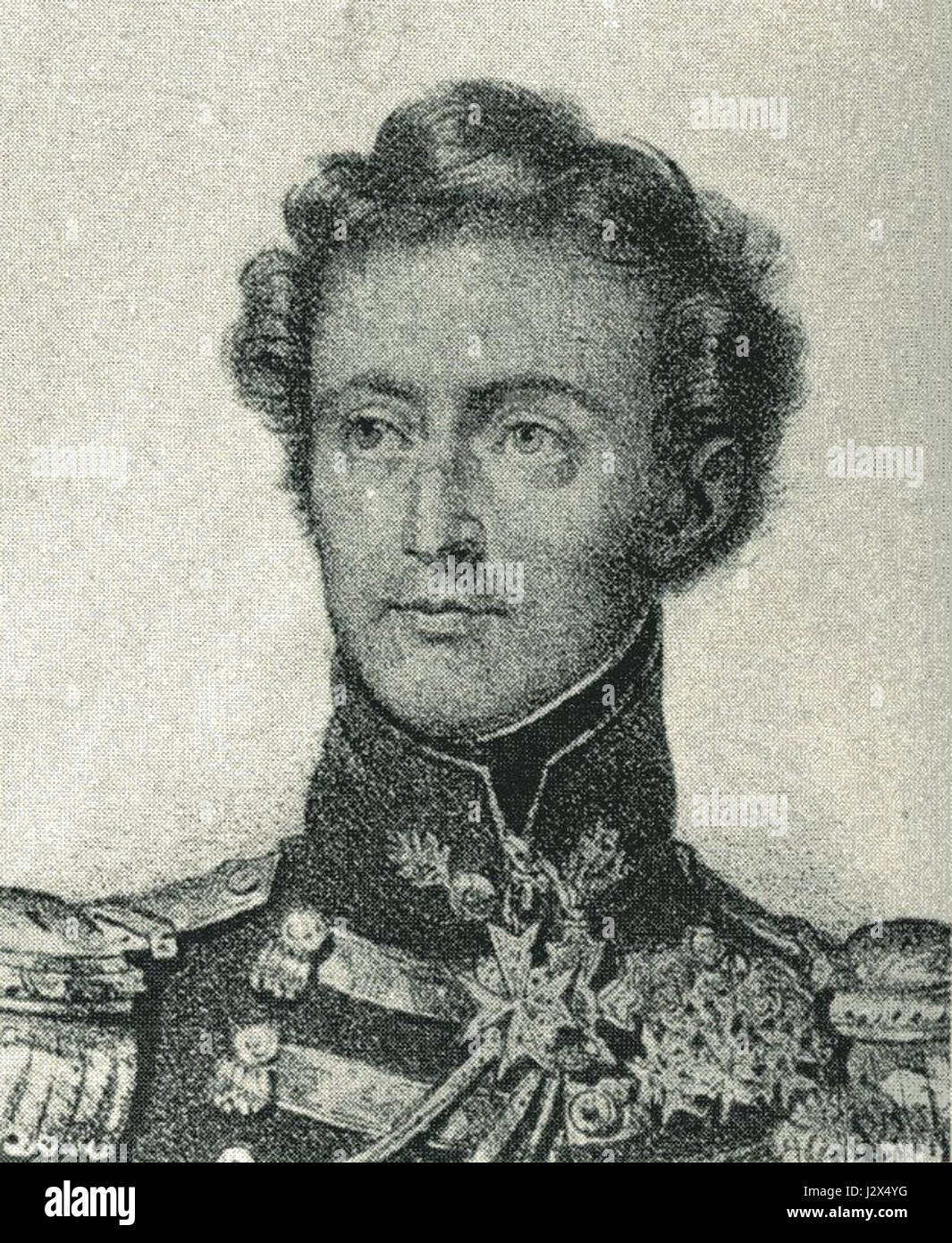 Auguste du Vergier de La Rochejaquelein war ein prominenter französischer Militärführer während der Französischen Revolution, bekannt für seine Rolle im VendÃ Krieg und seine Führung der royalistischen Kräfte. Stockfoto