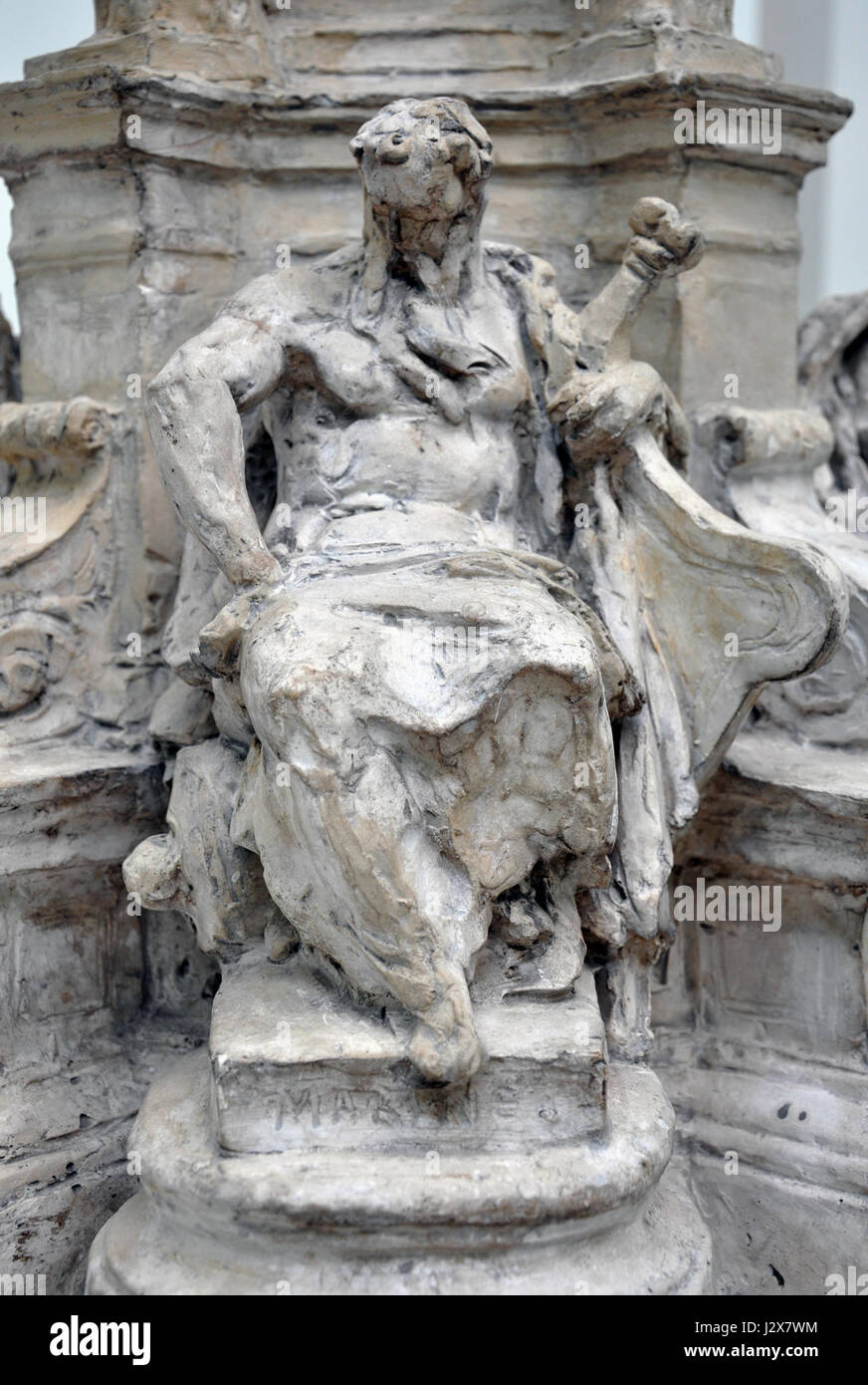 Dieses Bild stellt wahrscheinlich ein Denkmal dar, das von Jean-Baptiste Carpeaux in Valenciennes entworfen wurde und eine wichtige Figur oder Szene mit hohem künstlerischen und historischen Wert darstellt. Stockfoto