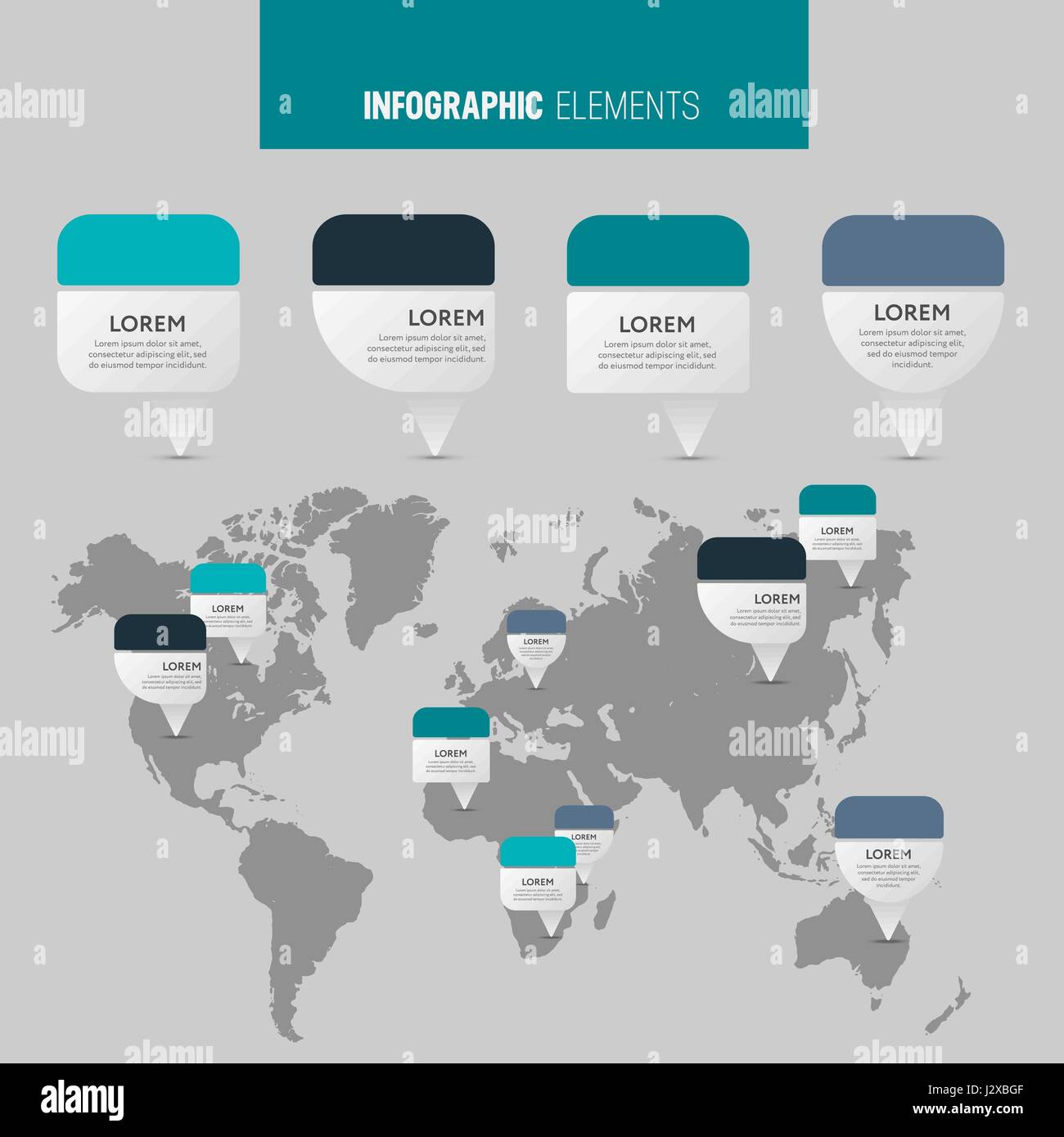 Abstrakte Elemente der Grafik, Diagramm-Optionen, Teile oder Prozesse. Vektor-Business-Template für die Präsentation. Kreatives Konzept für die Infografik. Stock Vektor