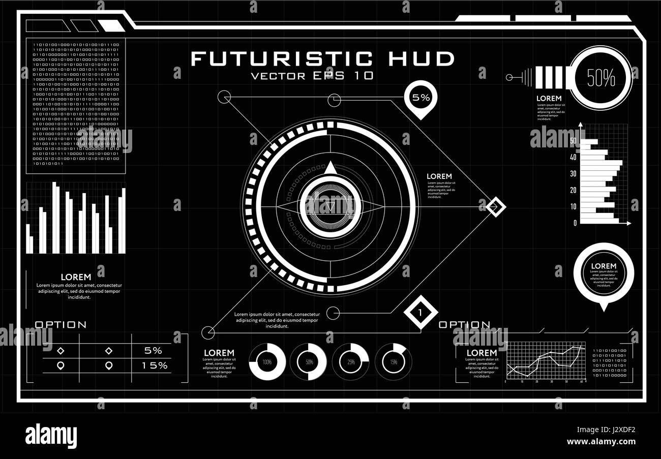 Vektor-Infografik-Report-Vorlage hergestellt aus Linien und Symbole. Stock Vektor