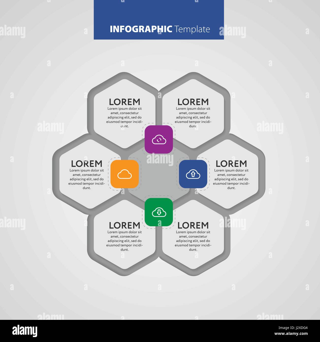 Vektor-Infografik-Report-Vorlage hergestellt aus Linien und Symbole. Stock Vektor