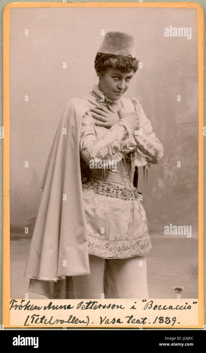 Anna Norrie (f Pettersson) ich Titelrollen ich Boccaccio, Vasateatern 1889 Stockfoto