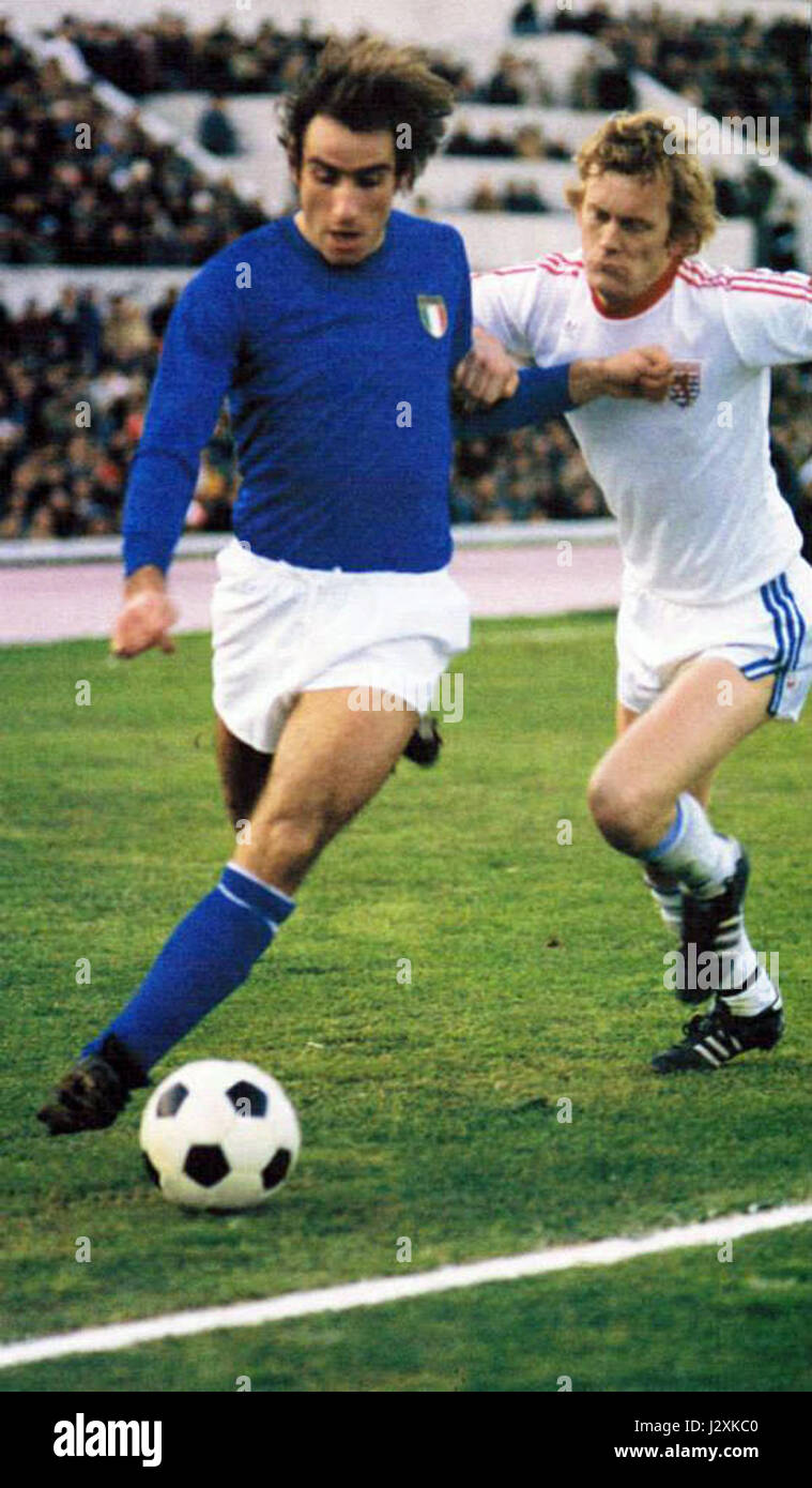 Francesco Graziani, Italia-Lussemburgo 3-0, 3 Dicembre 1977 Stockfoto