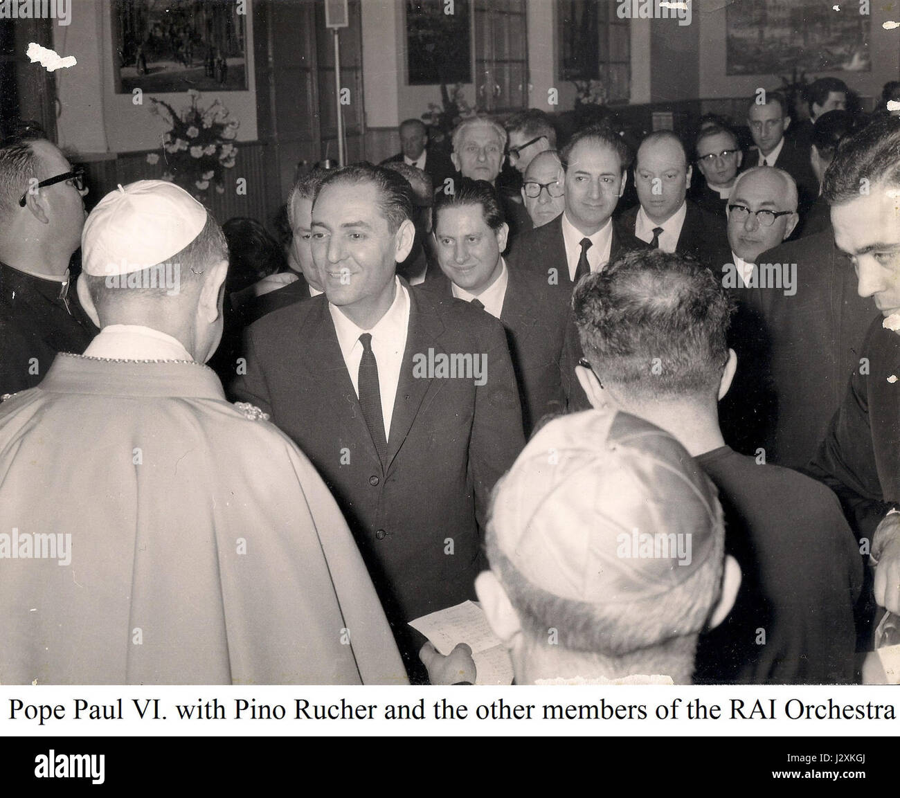 Pino Rucher und Papst Paulus VI Stockfoto