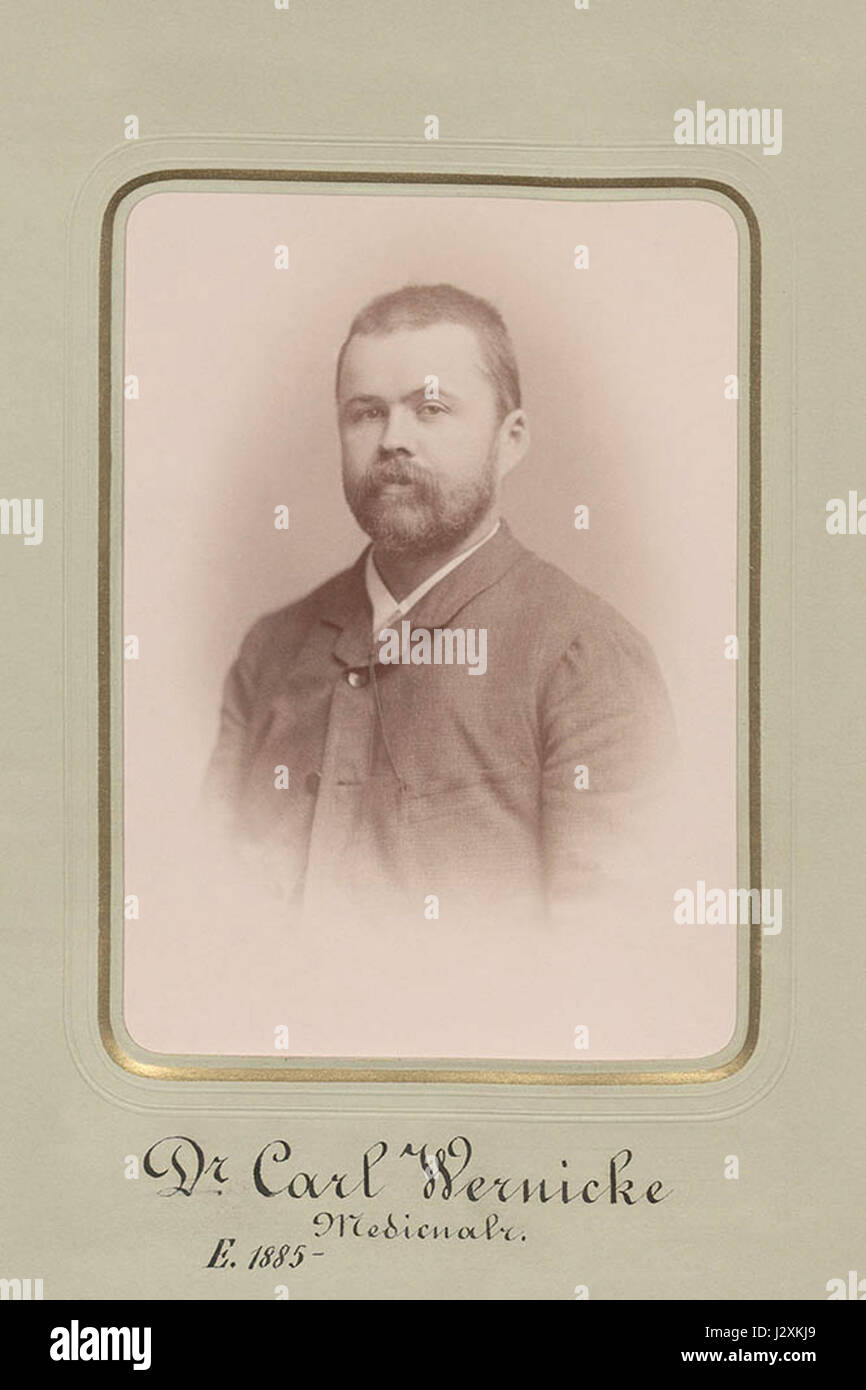 Carl Wernicke war ein deutscher Neurologe, bekannt für seine Arbeit über Hirnanatomie und Sprachstörungen. Seine Forschungen in Breslau legten den Grundstein für das Verständnis von Wernickeâ Bereich der Sprachverarbeitung. Stockfoto