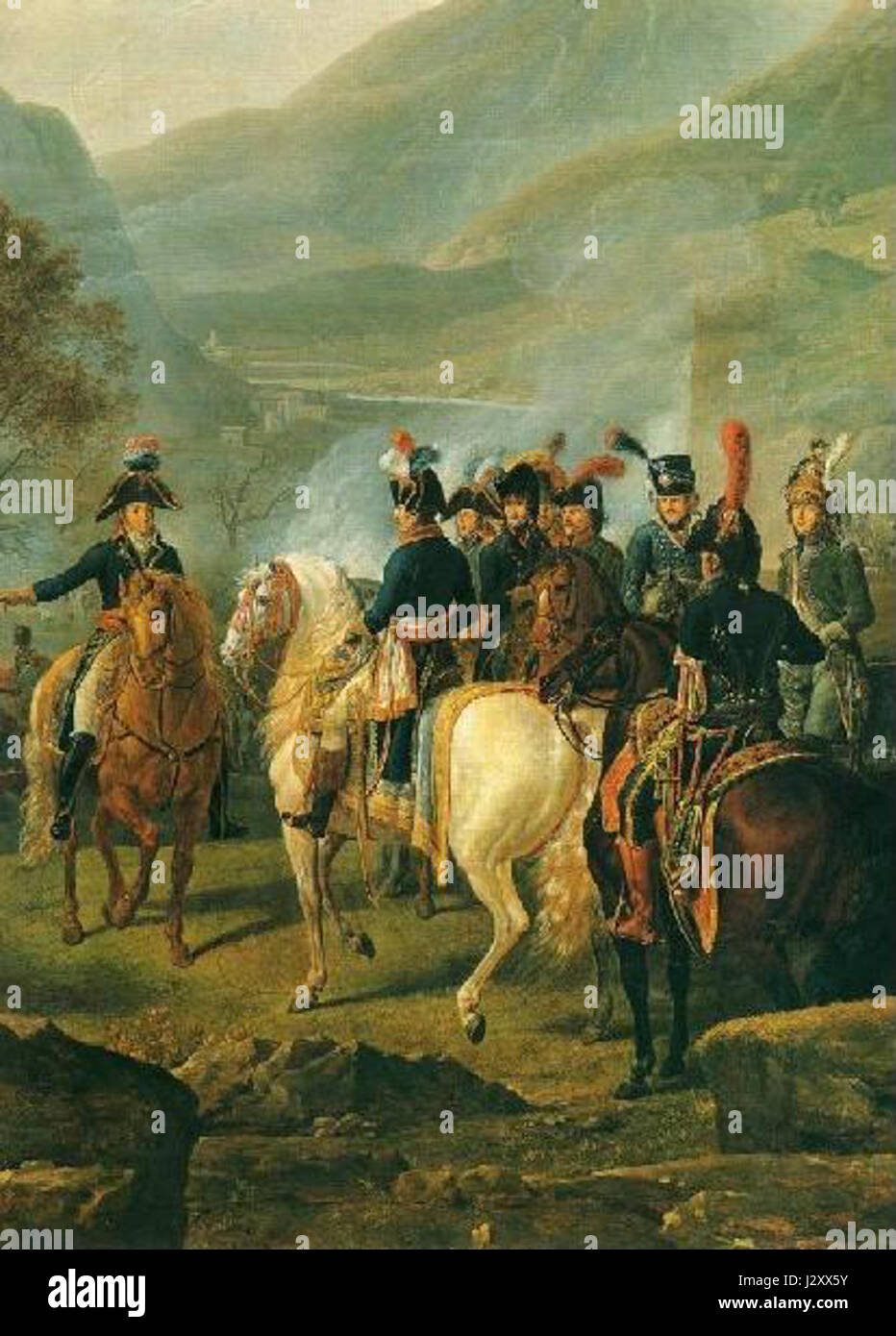 Die Schlacht von Castiglione fand am 5. August 1796 während der Italienischen Kampagne der Französischen Unabhängigkeitskriege statt. Es war ein bedeutender Sieg für Napoleon Bonapartes Truppen gegen die österreichische Armee und trug zur französischen Kontrolle über Norditalien bei. Stockfoto