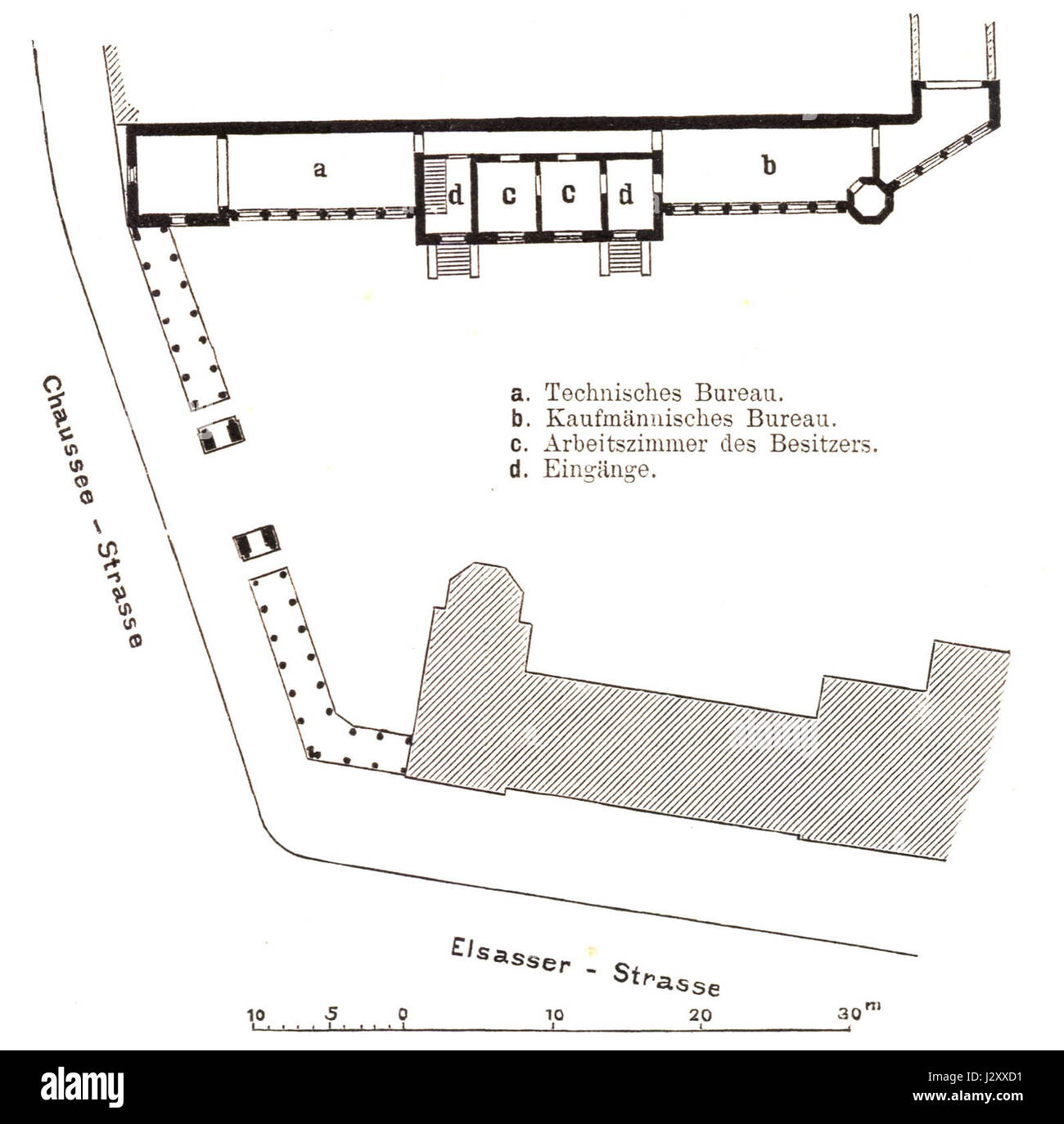 Der Berliner Borsig Chausseestraße Lageplan ist eine historische Karte, die die Straße und Umgebung Berlins im Zusammenhang mit der Borsig-Fabrik und ihrer industriellen Bedeutung im 19. Und frühen 20. Jahrhundert beschreibt. Stockfoto