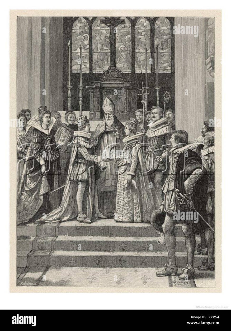 Boda Luis XIII y Ana de Austria Stockfoto