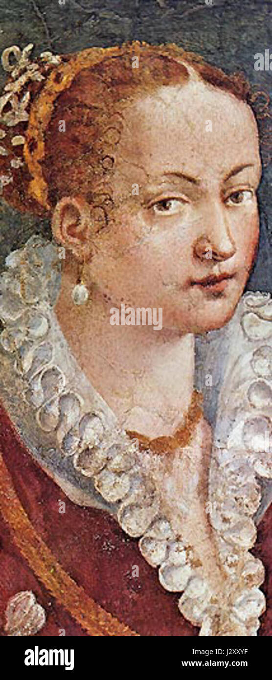 Bianca Capello war eine italienische Adlige im 16. Jahrhundert, die für ihre Schönheit und ihre umstrittene Rolle am italienischen Hof bekannt war. Sie wurde Geliebte und später Ehefrau von Francesco I. de’ Medici, Großherzog der Toskana, und beeinflusste die damalige Politik. Stockfoto