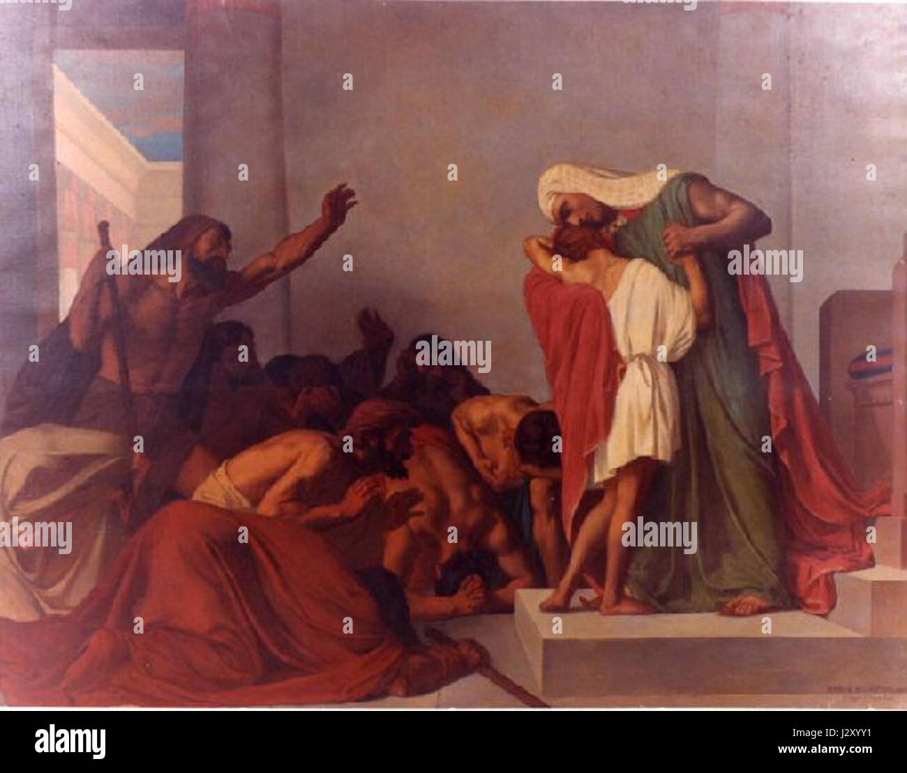 Joseph Bourgeois, eine historische Persönlichkeit, wurde von seinen Brüdern für seine Beiträge anerkannt, was seine Bedeutung in der Geschichte andeutet. Stockfoto