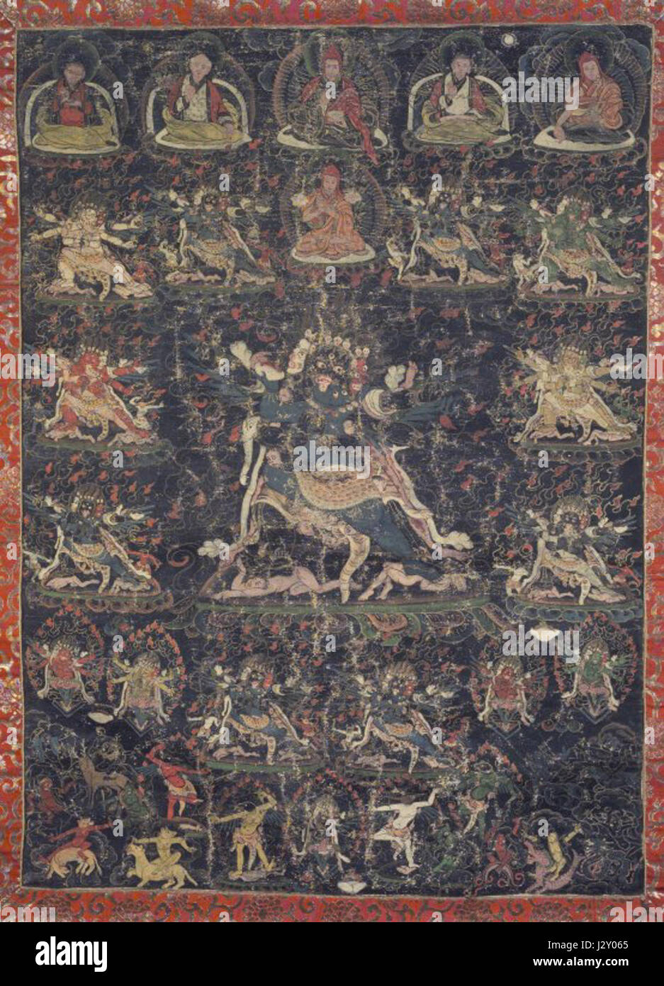 Brooklyn Museum - Black Tanka P'yag Na Rdo Rje (Vajrapani) Stockfoto