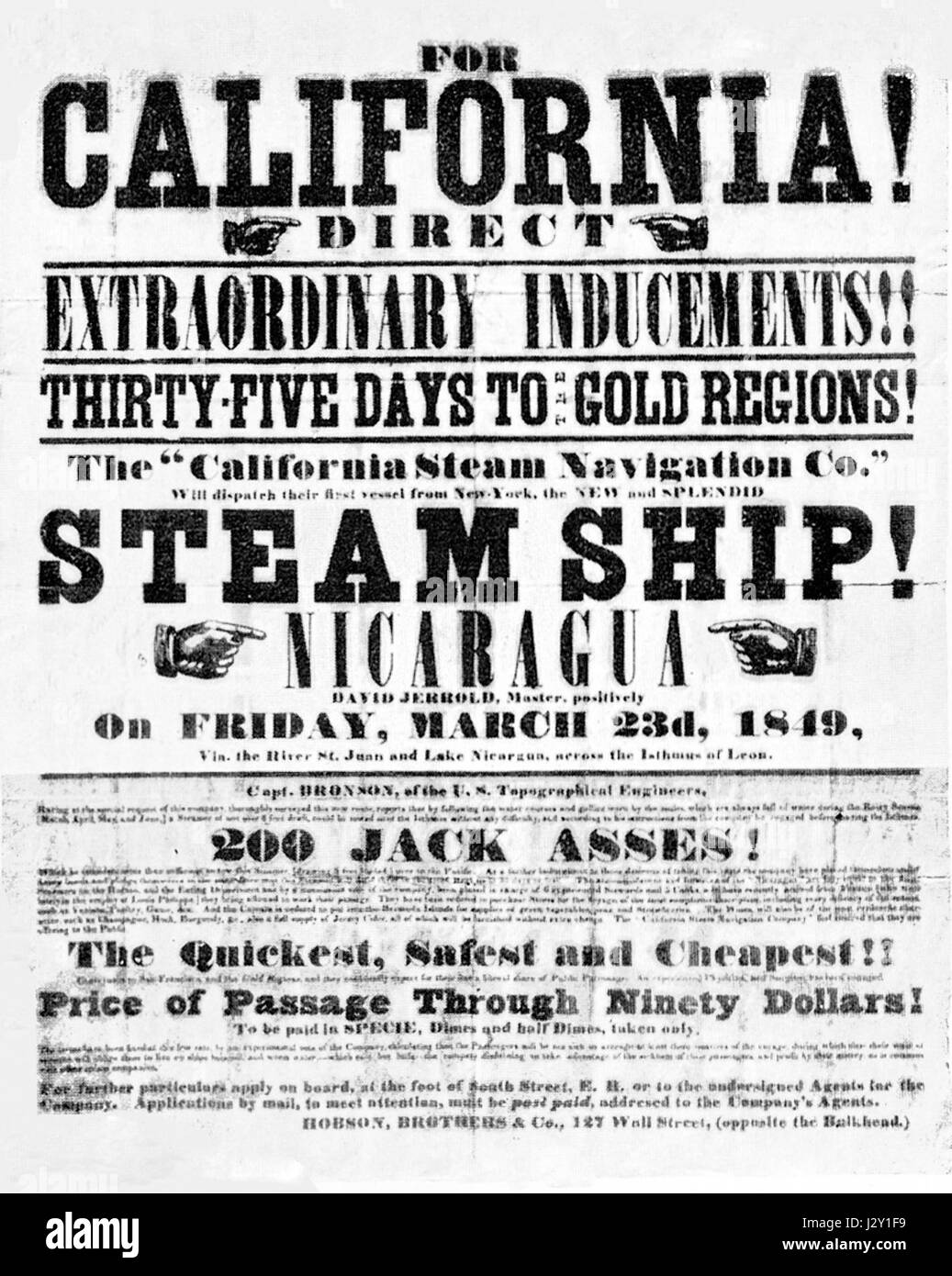 California Gold Rush-Merkblatt Stockfoto