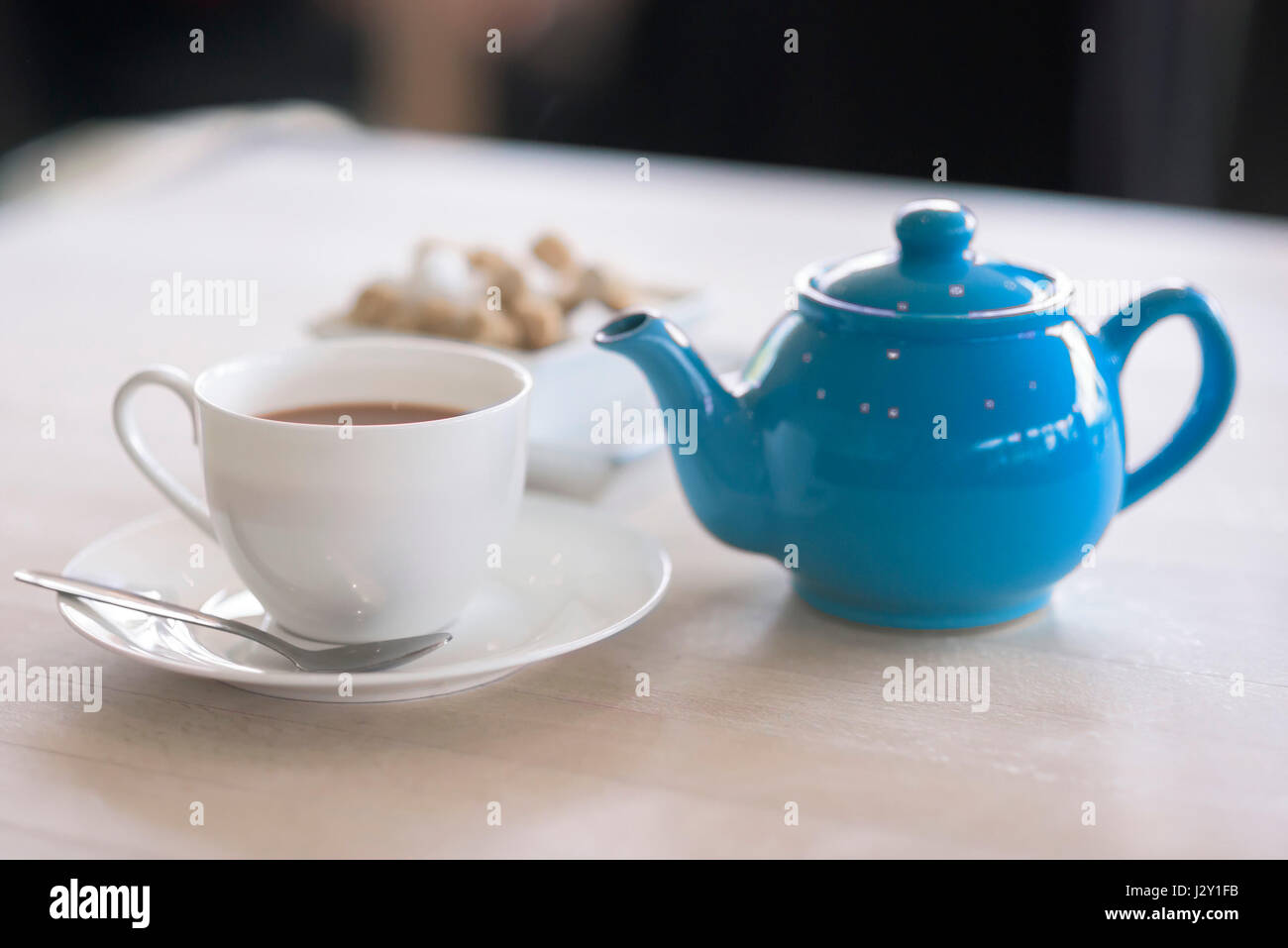 Tasse Tee Teekanne Tee Topf erfrischend Erfrischung Geschirr stimulierende Getränke britische Stockfoto