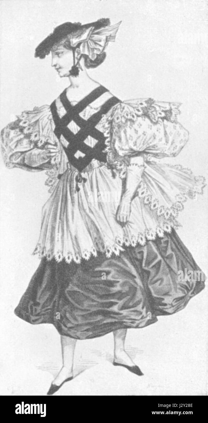 Eine Cavani-Maske, die aus der La Mode-Kollektion von 1830 stammt und die für diese Zeit typische, komplizierte Handwerkskunst zeigt. Die Maske repräsentiert die Mode und Kunst des Europa des frühen 19. Jahrhunderts. Stockfoto