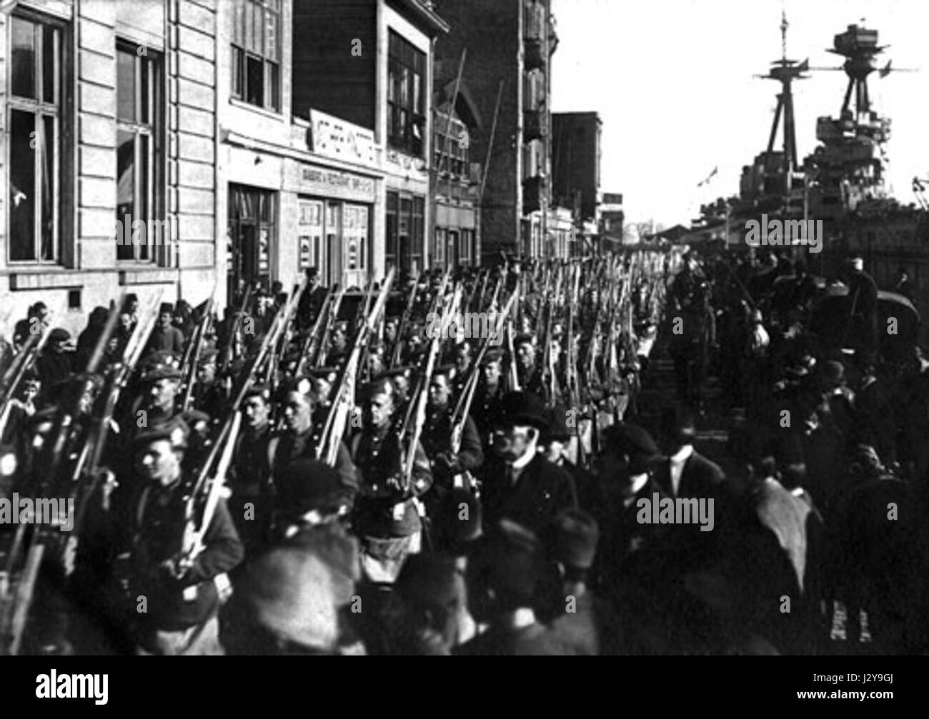 Britische Besetzung Truppen marschieren in Galata Stockfoto