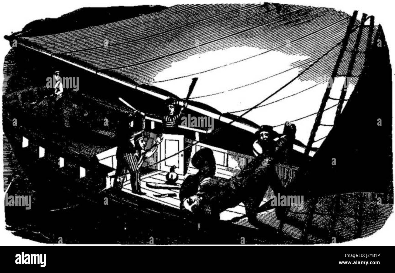 Kapitän Thornby ermordet und über Bord geworfen, durch Gibbs und der steward Stockfoto