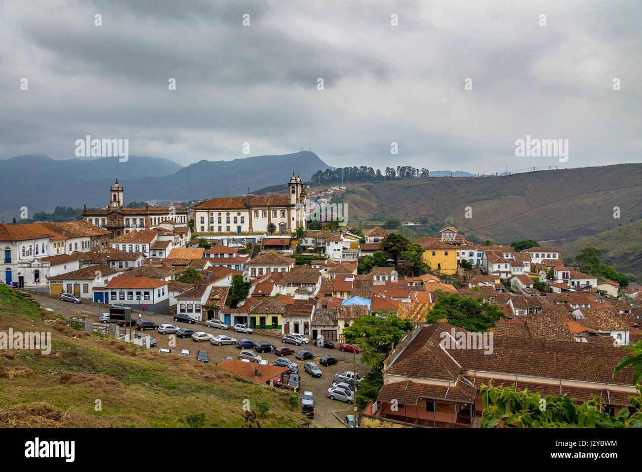 Luftaufnahme von Ouro Preto City - Minas Gerais, Brasilien Stockfoto