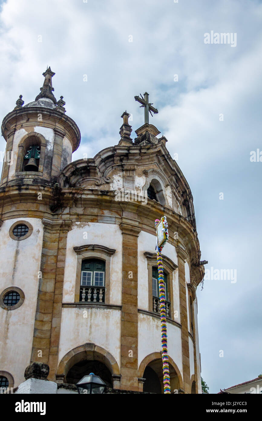 Rosario Kirche (Rosenkranz der schwarzen) - Ouro Preto, Minas Gerais, Brasilien do Nossa Senhora Stockfoto