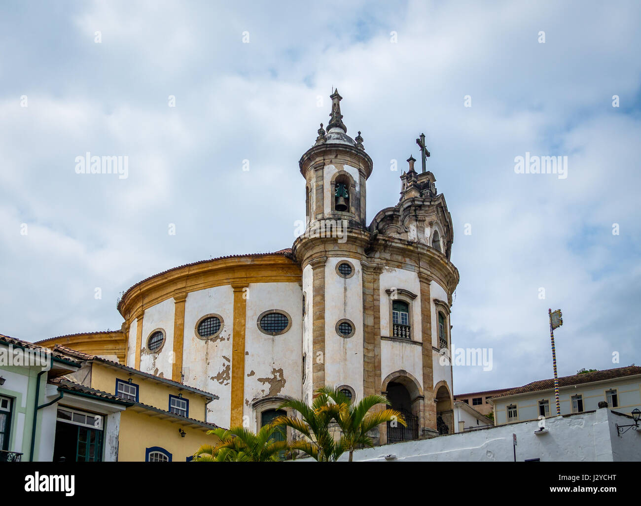 Nossa Senhora Rosário-Kirche (Rosenkranz der schwarzen) - Ouro Preto, Minas Gerais, Brasilien Stockfoto
