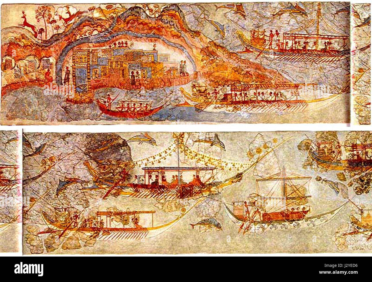 Akrotiri Schiffs-Prozession-Full 01 Stockfoto