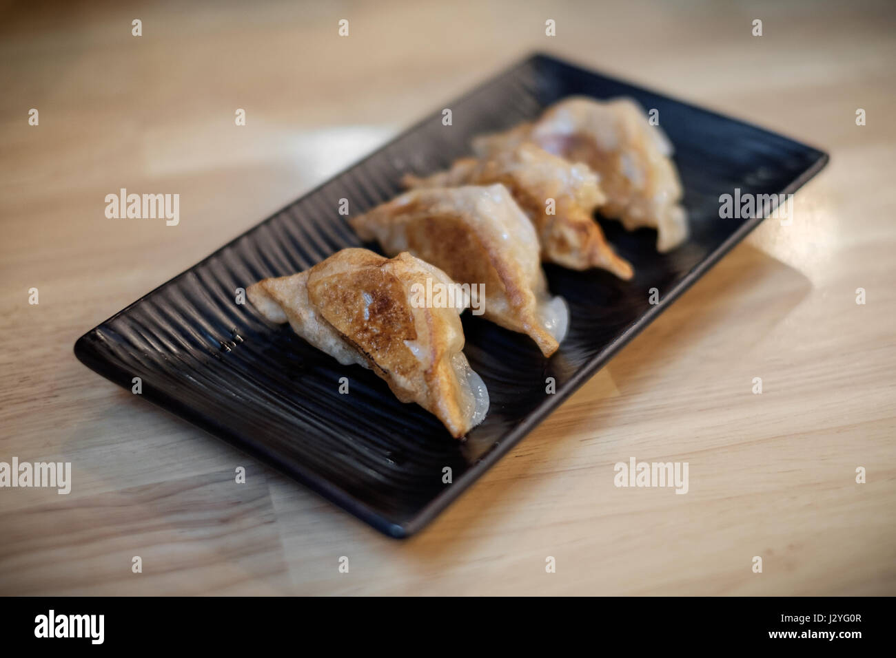 Schweinefleisch-Knödel, Gyoza, Japanisch Essen. Stockfoto