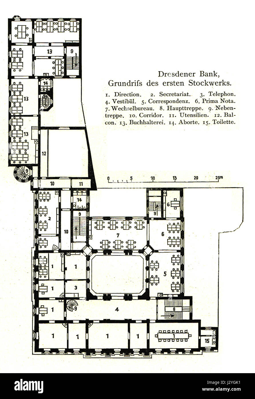 Geschaeftszentrale Dresdner Bank Berlin Grundriss Obergeschoss BusB Stockfoto