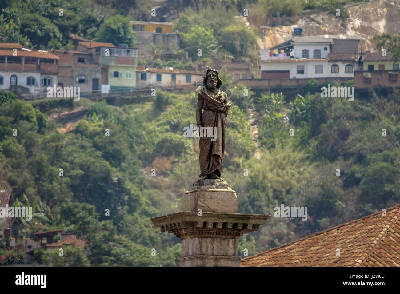 Tiradentes Statue in Tiradentes Square - Ouro Preto, Minas Gerais, Brasilien Stockfoto