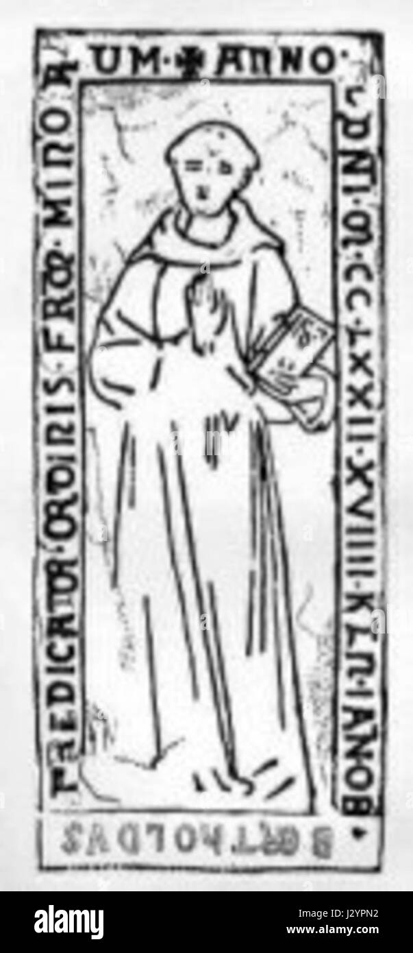 Bertold von Regensburg war ein deutscher Prediger und Theologe aus dem 13. Jahrhundert, bekannt für seine religiösen Predigten und Schriften. Er spielte eine Rolle bei der Verbreitung christlicher Lehren während seiner Zeit und beeinflusste die mittelalterliche Kirche. Stockfoto
