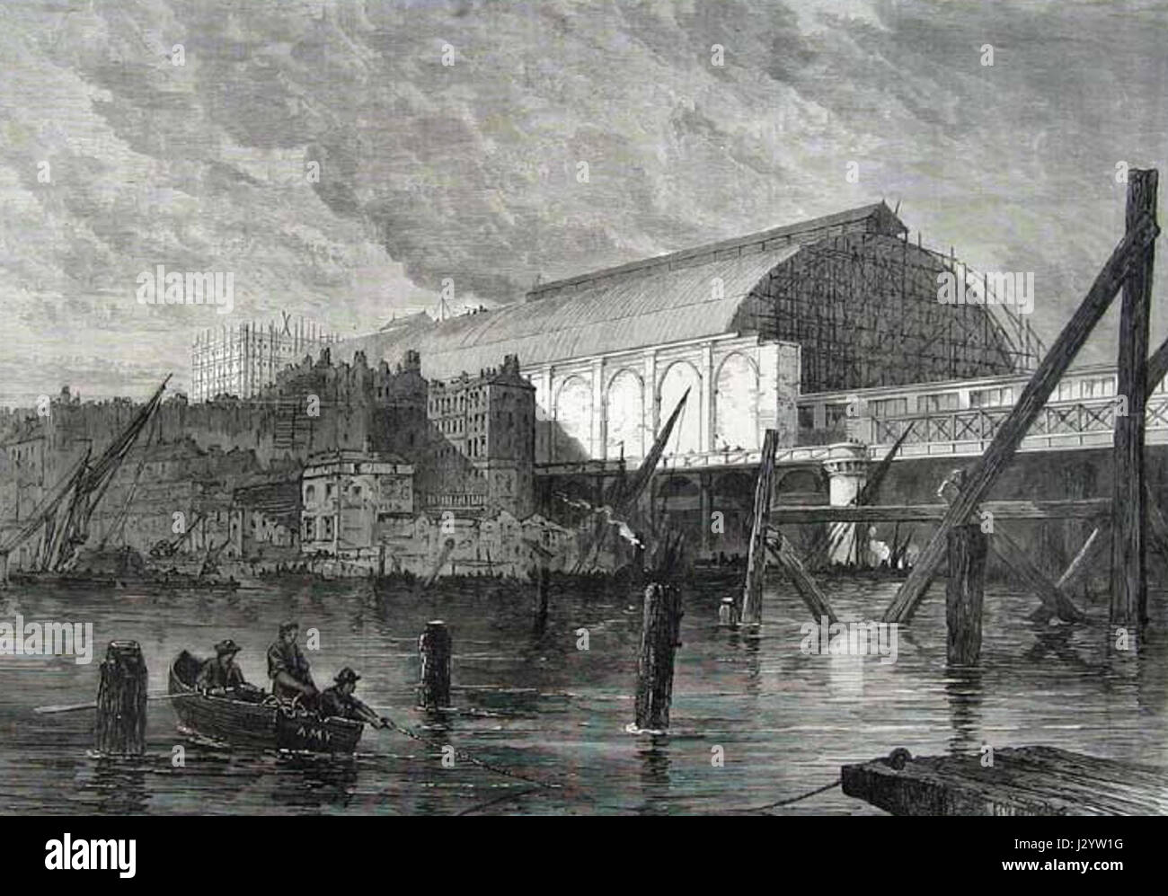 Charing-Cross-Station-ILN-p164-13-Feb-1864 Stockfoto