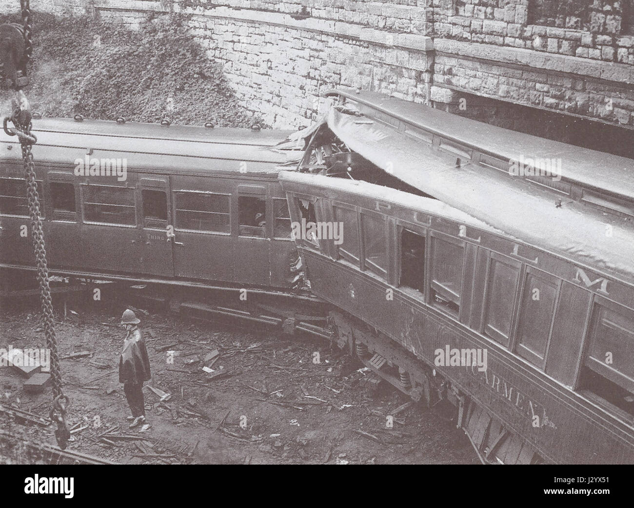 Unfall Ferroviaire de Sevenoaks - Voiture Pullman Stockfoto