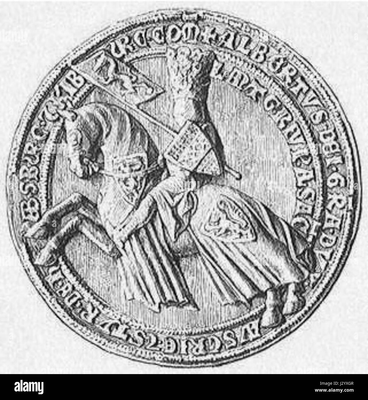 Albrecht I. von Habsburg war ein deutscher König, dessen Regierungszeit bedeutende politische und territoriale Veränderungen im Europa des frühen 14. Jahrhunderts bedeutete. Stockfoto