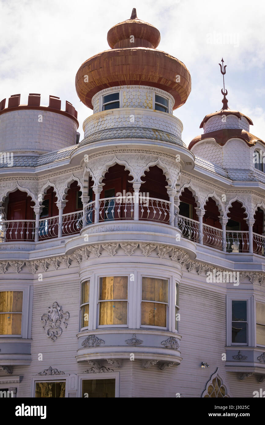Alten, weißen viktorianischen Villa in San Francisco, Kalifornien Stockfoto