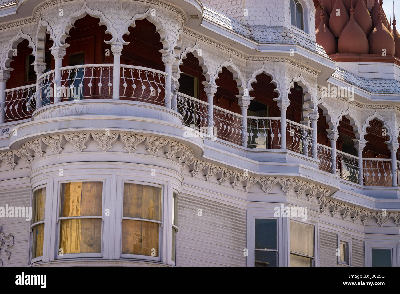 Alten, weißen viktorianischen Villa in San Francisco, Kalifornien Stockfoto