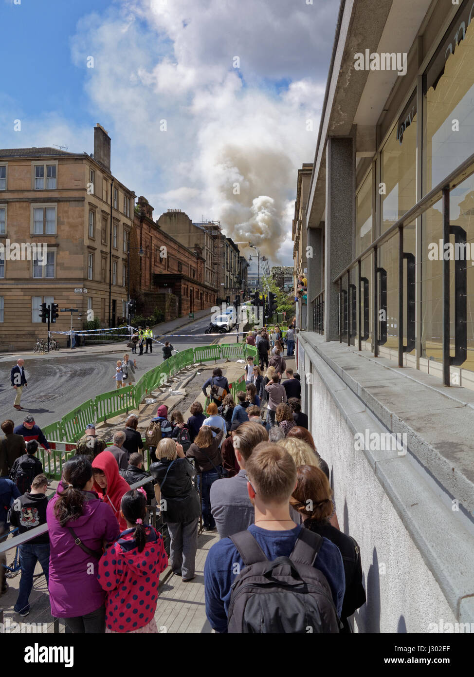 GSA Glasgow School of Art Feuer, das das alte Gebäude zerstört Stockfoto