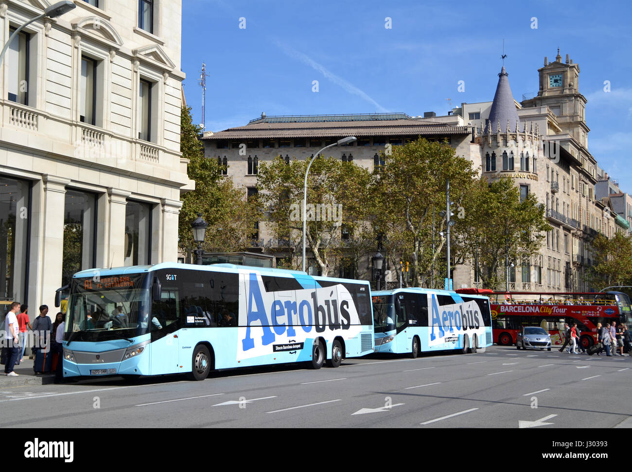 Flughafen Aerobus in Barcelona, Spanien Stockfoto