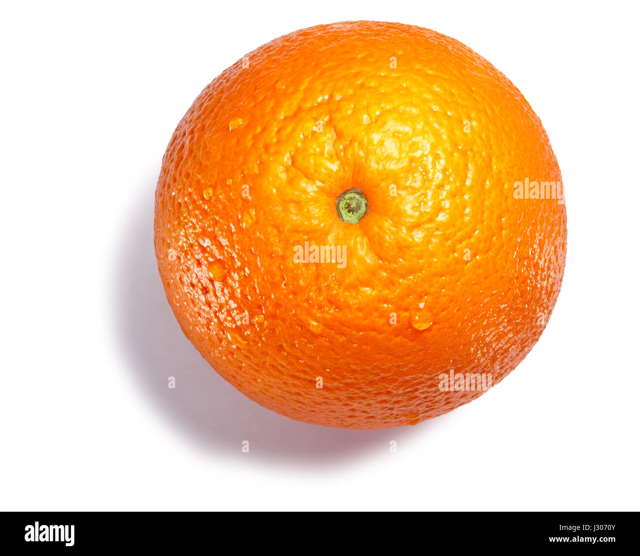 Orange (Citrus Sinensis Frucht), ganze. Schneidepfade, Schatten Sie getrennt, Top Aussicht Stockfoto
