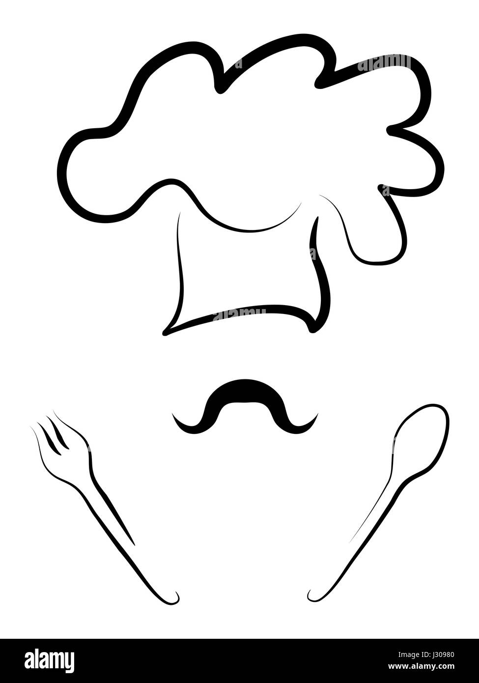 Stilisierte Koch mit Hut Stock Vektor