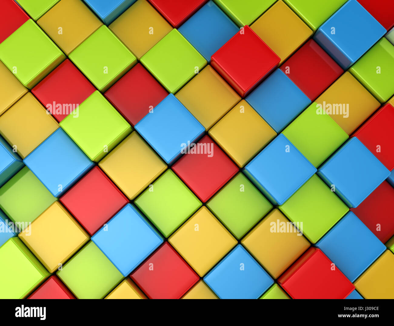 farbige Würfel 3D-Hintergrund Stockfoto