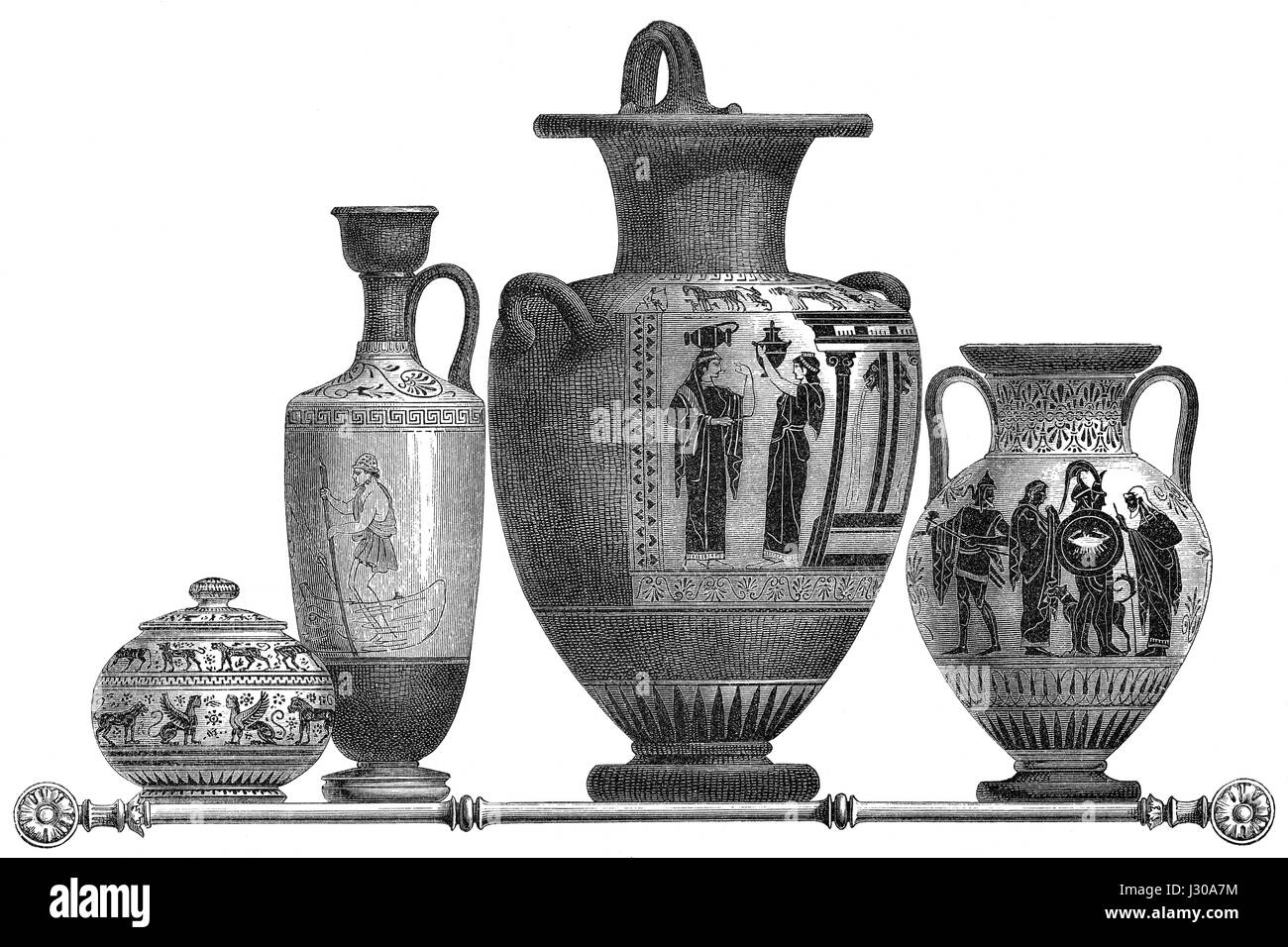 Vasen aus dem antiken Griechenland Stockfoto