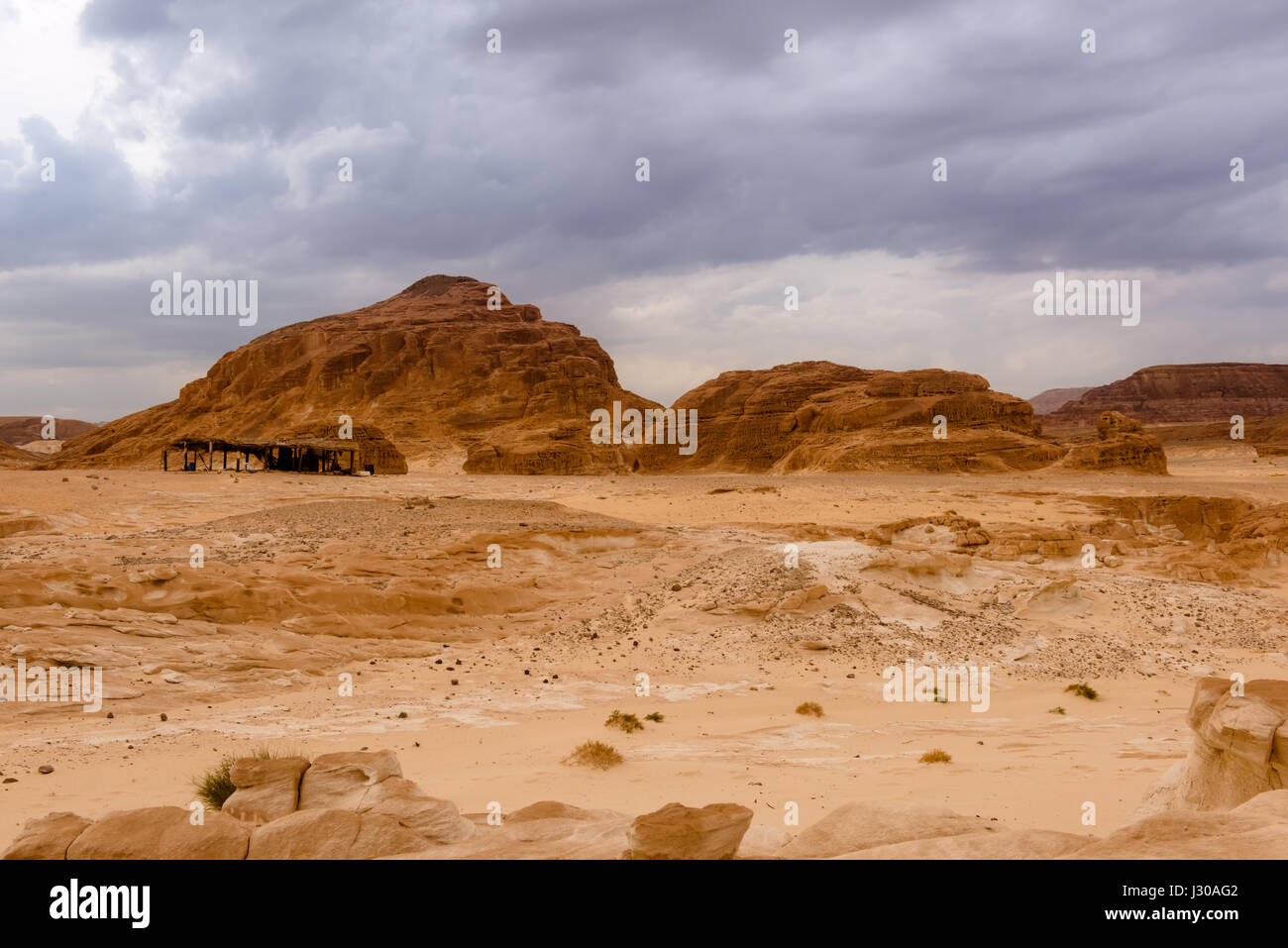 Wüste Landschaft Hintergrund Globaltemperaturanstiegbegriff Stockfoto