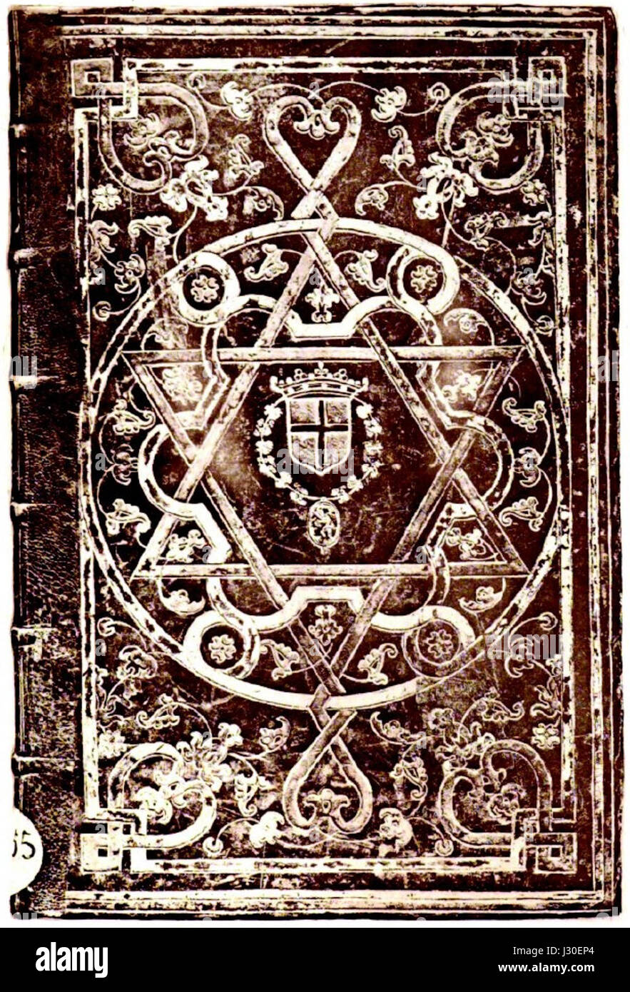 „La Reliure ancienne et modern“ von Brunet ist eine detaillierte Untersuchung historischer und moderner Buchbindertechniken. Die Platte zeigt Beispiele traditioneller und zeitgenössischer Bindungen, die bei der Buchherstellung verwendet werden. Stockfoto