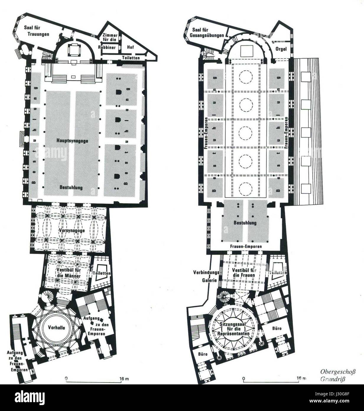 Berliner Synagoge Oranienburgerstraße Grundriss Stockfoto