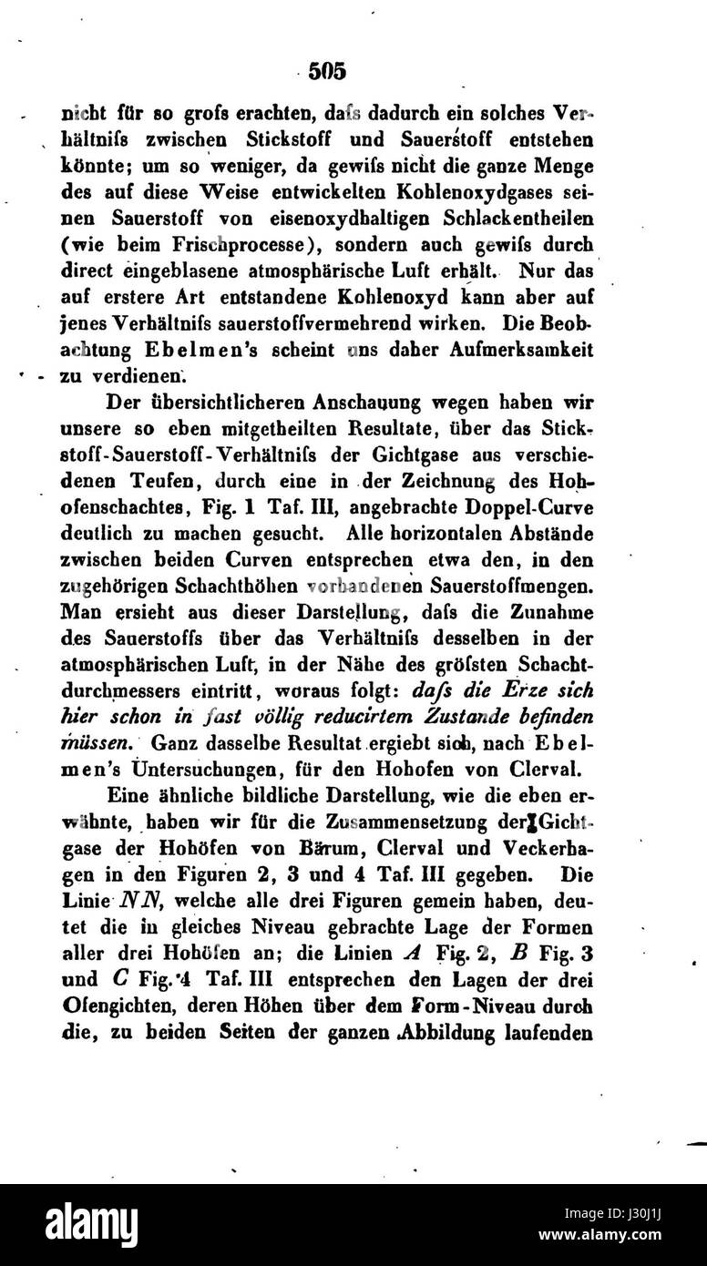 Eine wissenschaftliche Arbeit aus dem Jahr 1843, „Annalen der Physik“, die sich mit Fortschritten in der Physik befasst, einschließlich Diskussionen über neue Theorien und experimentelle Methoden der Zeit. Stockfoto
